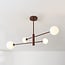 4-light ceiling light Stiri - brown with opal white glass