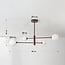 4-light ceiling light Stiri - brown with opal white glass