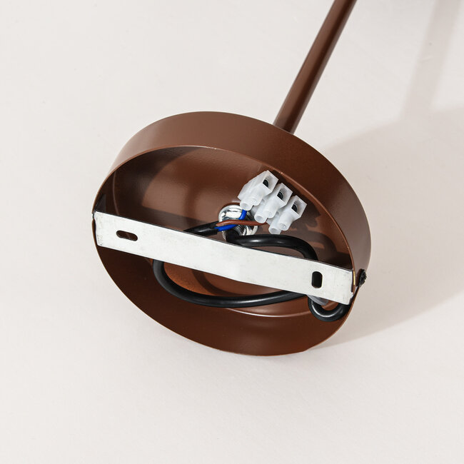 4-light ceiling light Stiri - brown with opal white glass