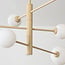 6-light ceiling light Sest - beige with opal white glass