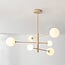 6-light ceiling light Sest - beige with opal white glass