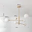 6-light ceiling light Sest - beige with opal white glass