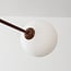6-light ceiling light Sest - brown with opal white glass