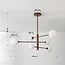 6-light ceiling light Sest - brown with opal white glass