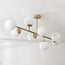 8-light ceiling light Osem - beige with opal white glass