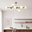 8-light ceiling light Osem - brown with opal white glass