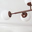 8-light ceiling light Osem - brown with opal white glass