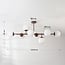 8-light ceiling light Osem - brown with opal white glass