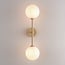2-light wall light Runda - beige with opal white glass