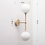 2-light wall light Runda - beige with opal white glass