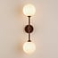 2-light wall light Runda - brown with opal white glass