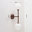 2-light wall light Runda - brown with opal white glass