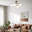 4-light adjustable ceiling light Nymo - brown with opal white glass