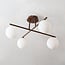 4-light adjustable ceiling light Nymo - brown with opal white glass