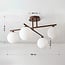 4-light adjustable ceiling light Nymo - brown with opal white glass