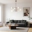 8-light ceiling light Oito - brown with opal white glass, adjustable