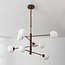 Oito ceiling lamp, brown with opal white glass and swivel, 8-light