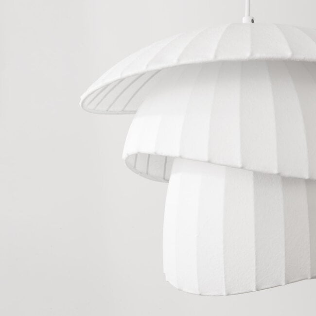 pendant light Ume with double silk shade - white