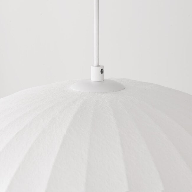 pendant light Ume with double silk shade - white