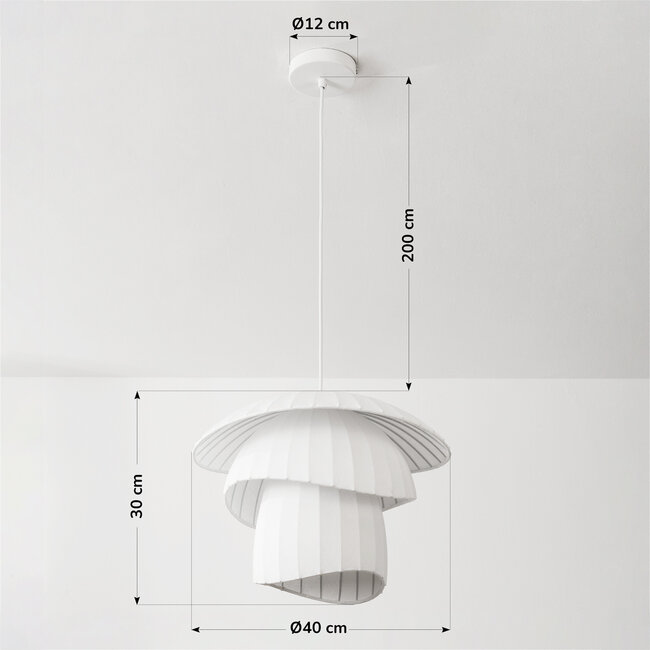 Ume pendant lamp with double-sided shade - White