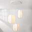 White pendant light Asago 3-light with silk shades