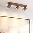 3-light adjustable ceiling spotlight Dotto in warm earth tone