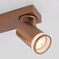 3-light adjustable ceiling spotlight Dotto in warm earth tone