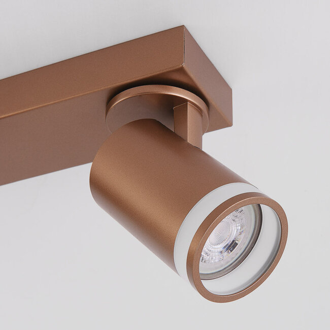 3-light ceiling spotlight Dotto - warm earthy tone, adjustable
