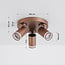 3-light ceiling spotlight Focalo - warm earthy tone, adjustable