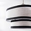 3-light pendant light Luxin with double linen shades - off-white with black accents