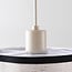 3-light pendant light Luxin with double linen shades - off-white with black accents