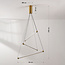Design pendant light Noqta with 3 light bars in gold brass – triac dimmable