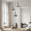 3-light Drop pendant lamp with smoked glass and integrated LED – 3-step dimmable