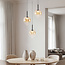Modern Drop pendant lamp with Amber glass and Integrated LED – 3-step dimmable