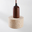 Luxury Muro pendant lamp made of travertine (natural stone) and wood