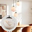 Designer pendant lamp Marbelle 3-light in black with marble-look glass