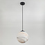 -light pendant lamp Marbelle Black with marble-look glass