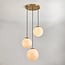 3-light pendant light Tessra - cascade marble-effect glass with brass gold