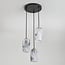 3-light pendant light Vetra - marble-effect glass with brass gold and black