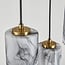 3-light pendant light Vetra - marble-effect glass with brass gold and black
