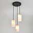 3-light pendant light Vetra - marble-effect glass with brass gold and black