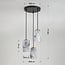 3-light pendant light Vetra - marble-effect glass with brass gold and black
