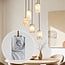 5-light pendant light Vetra - marble-effect glass with brass gold and black