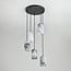5-light pendant light Vetra - marble-effect glass with brass gold and black