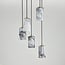5-light pendant light Vetra - marble-effect glass with brass gold and black