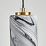 3-light pendant lamp Vetra with marble-look glass shades – brass gold and black