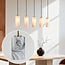 pendant light Vetra with marble-effect glass globes 5-light - brass gold and black