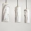 pendant light Vetra with marble-effect glass globes 5-light - brass gold and black