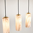 Vetra Pendant Light with Marble-Effect Glass Shades 5-light – Brass Gold and Black