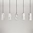 pendant light Vetra with marble-effect glass globes 5-light - brass gold and black